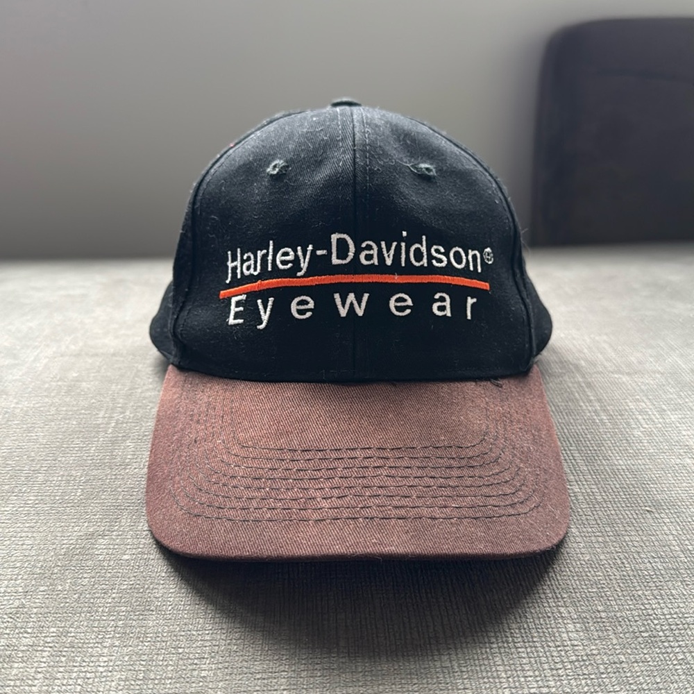 Vintage Harley Davidson Eyewear Snapback Hat / 90s / 100% Cotton